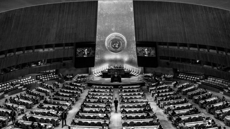United Nations General Assembly meeting at UN Headquarters.