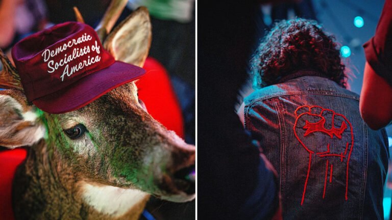 A Democratic Socialists of America merch hat during the Democratic Socialists of America Summit.