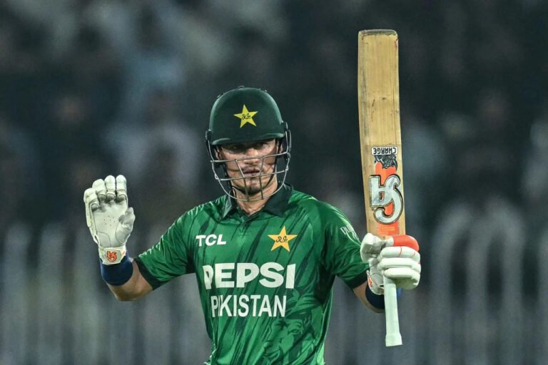 Maaz Sadaqat makes a statement with maiden T20I fifty